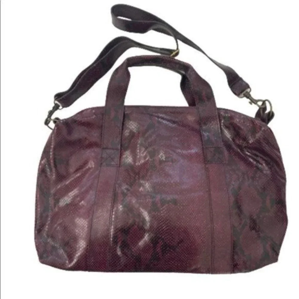 Lalla Marrakech Snake Print Leather Convertible Shoulder Bag - Picture 2 of 7